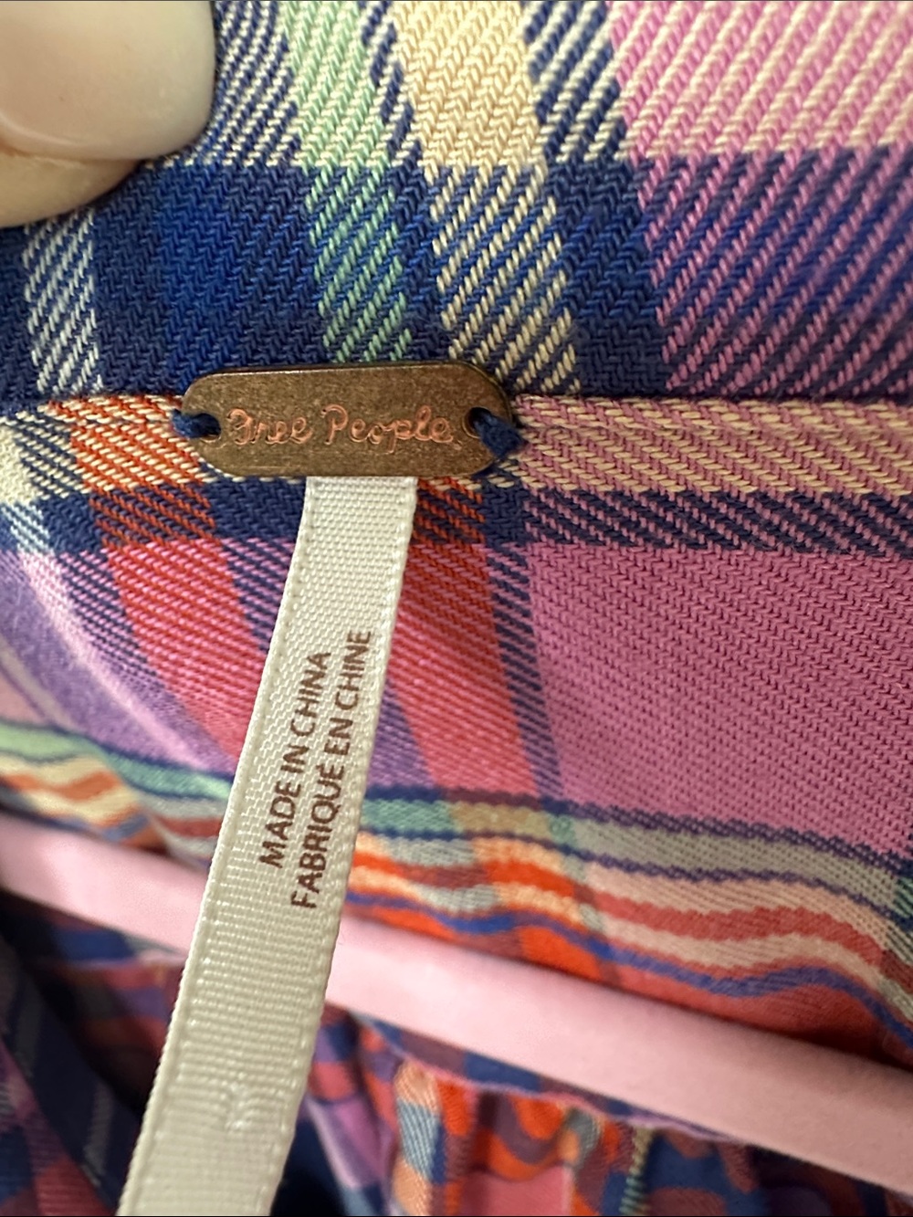 Free People Bexley Balloon Plaid Top - Picture 2 of 9